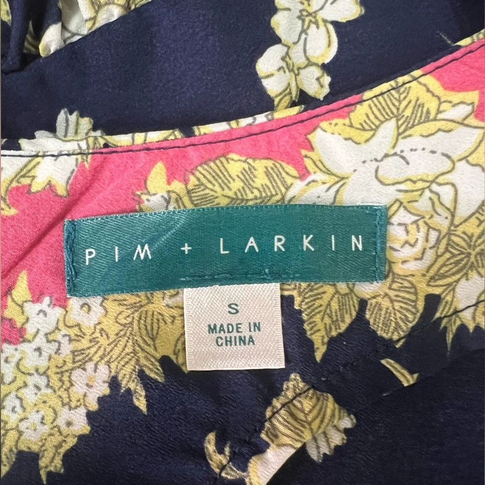 Pim + Larkin | Women’s Floral Peplum Blouse, Short Sleeve, Size S - Picture 12 of 13